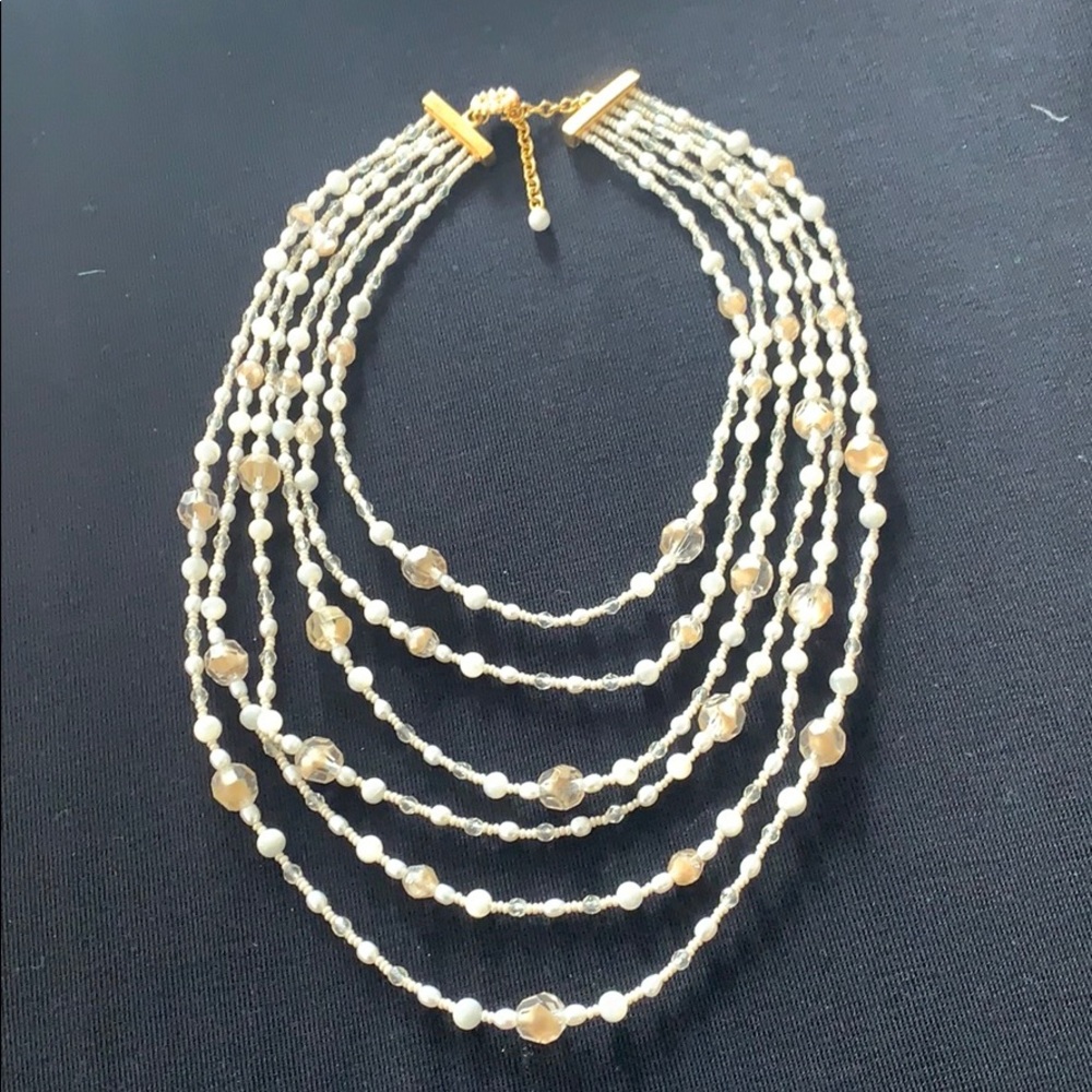 Pearl and gold bead necklace